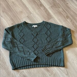 Francesca's Collections Teal V-Neck Sweater